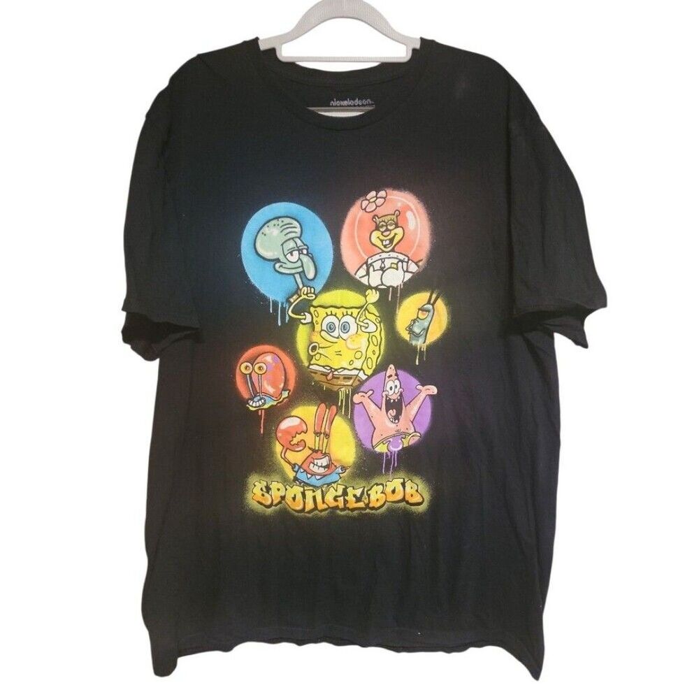 Nickelodeon SpongeBob SquarePants T-Shirt Men’s 2XL Black Graphic Tee
